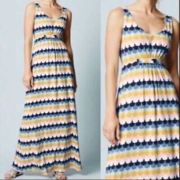 Boden Cloud Print Jersey Maxi Dress Multicolor 4P - Picture 1 of 6